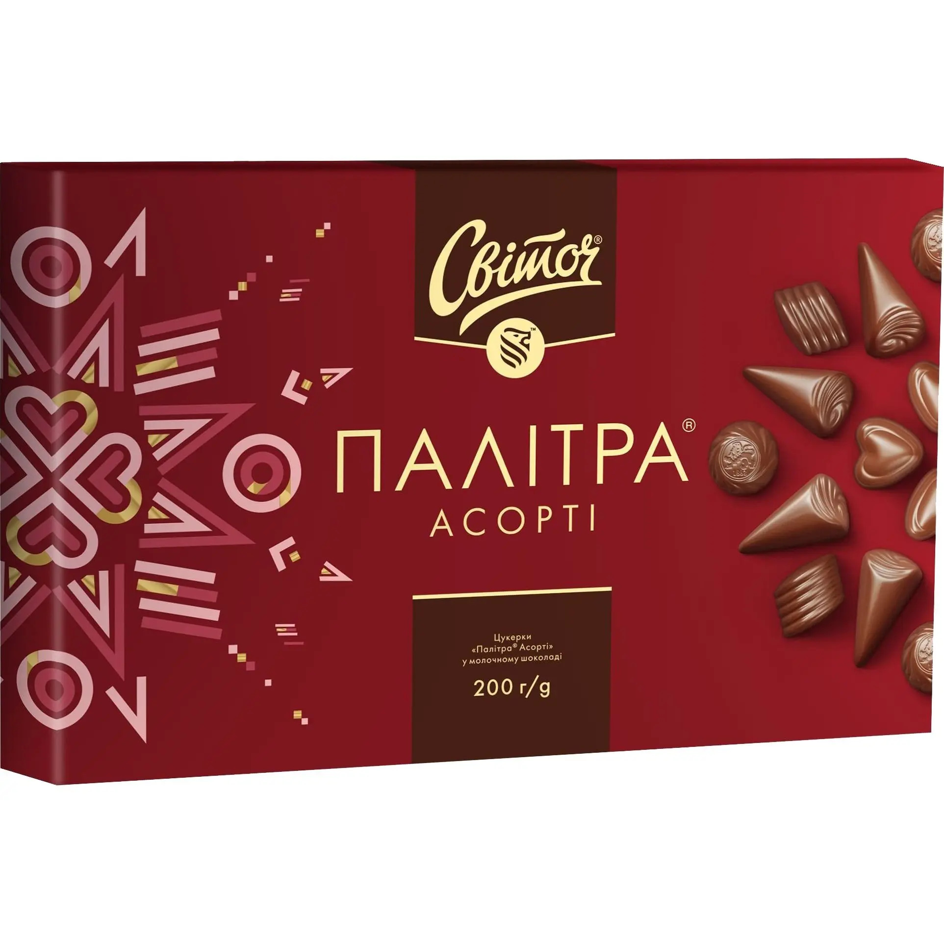 Цукерки Палітра Асорті молоч шоколад 200г